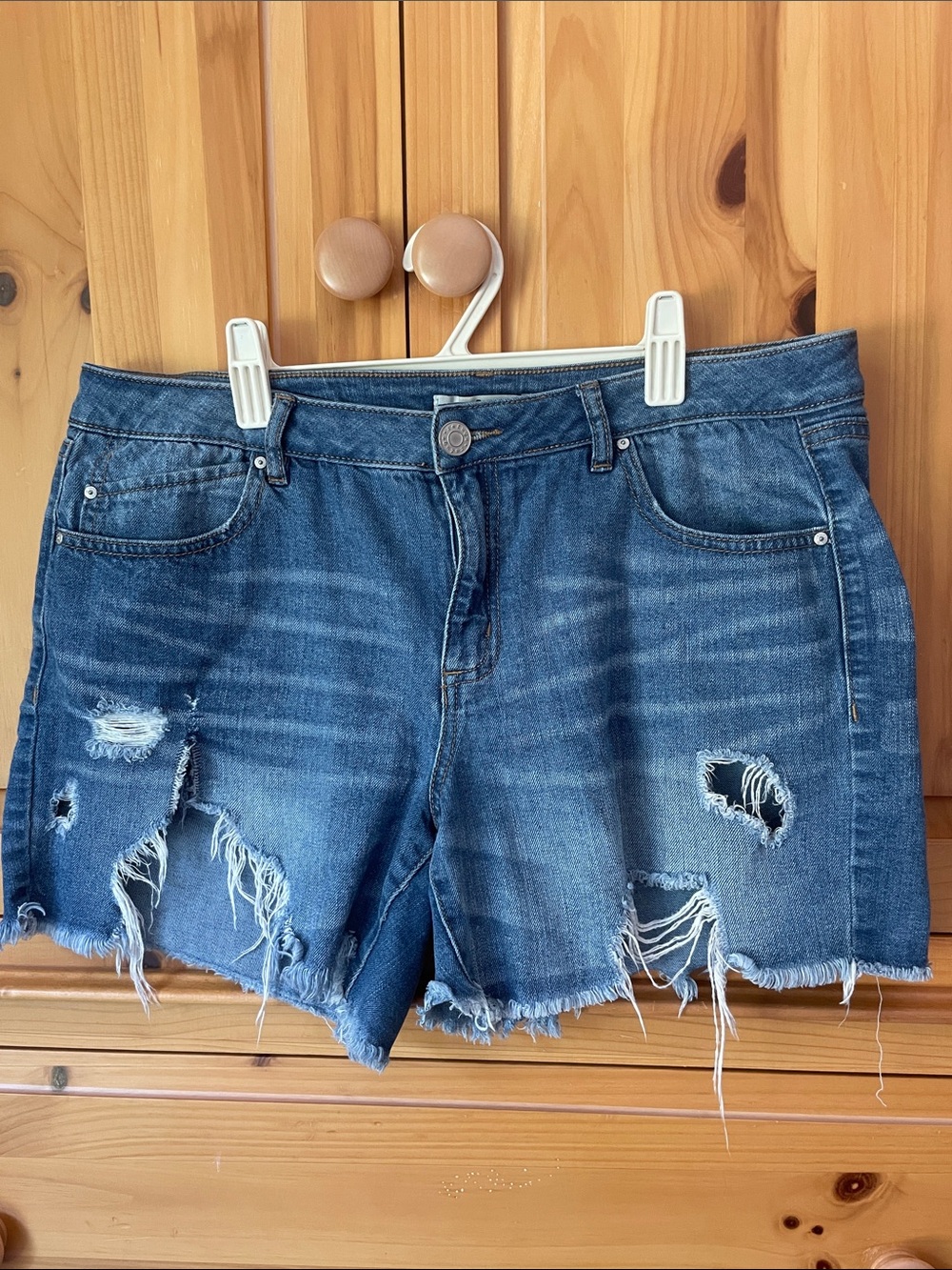 Refuge distressed denim shorts